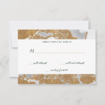 Marble Green and Gold  Wedding rsvp