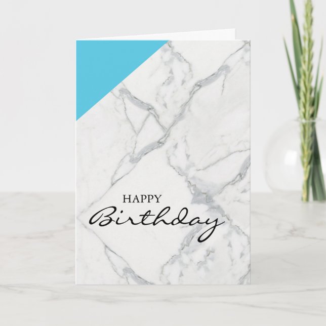 Marble Happy Birthday Card (Front)