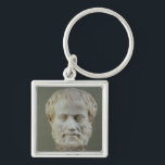 Marble head of Aristotle Keychain<br><div class="desc">Marble head of Aristotle (384-322 B.C.) located at the Musei Capitolini,  Rome,  Italy.</div>