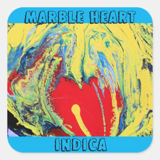 MARBLE HEART INDICA SQUARE STICKER