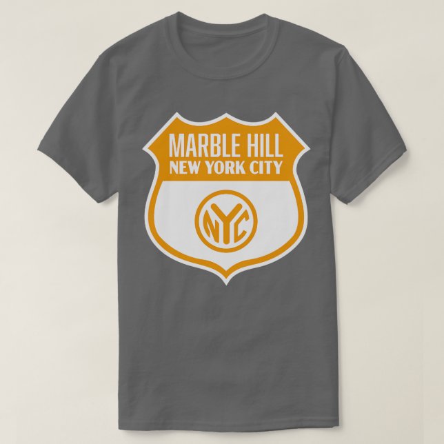 Marble Hill New York City Retro Token Shield Gold  T-Shirt (Design Front)