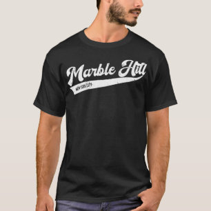 Marble Hill New York City Typographic Distressed D T-Shirt
