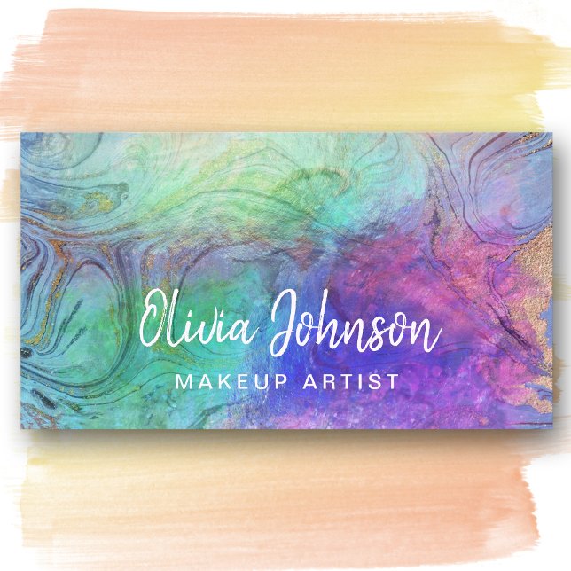 Marble Holographic Opal Stone Business Card (Creator Uploaded)