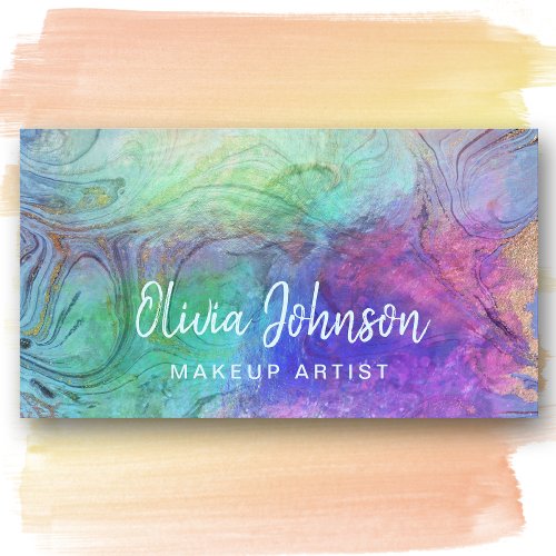 Marble Holographic Opal Stone Business Card