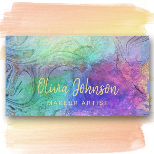 Marble Holographic Opal Stone Business Card