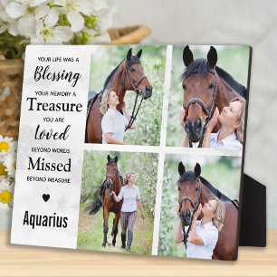 Marble Horse Memorial Photo Collage Plaque