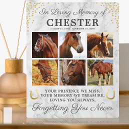 Marble Horse Remembrance Photo Collage Plaque