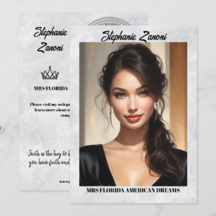 Marble Ice Border Pageant Autograph Card   QR Code