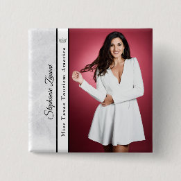 Marble Ice Pageant Sash Button Pin