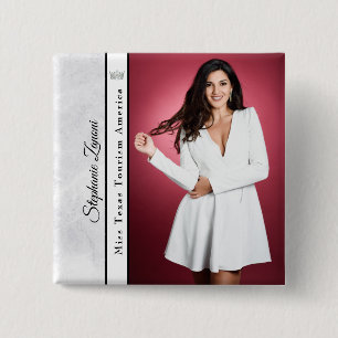Marble Ice Pageant Sash Button Pin