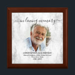 Marble In Loving Memory Funeral Memorial Tribute Gift Box<br><div class="desc">A wonderful way to pay tribute to a loved one who has passed away. You can customize with a treasured photograph,  and a short message as well as their name and dates.</div>