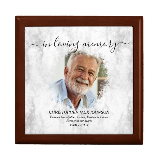 Marble In Loving Memory Funeral Memorial Tribute Gift Box (Front)