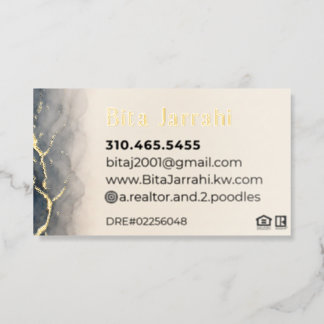 marble Ink art BJarrahi photo foil biz card