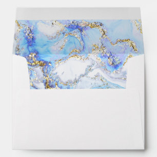 marble ink blue envelope