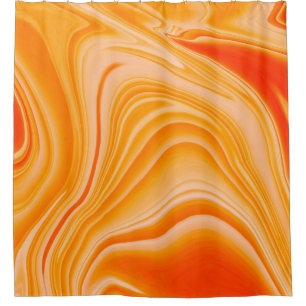 Marble ink colorful. Orange marble pattern of the Shower Curtain