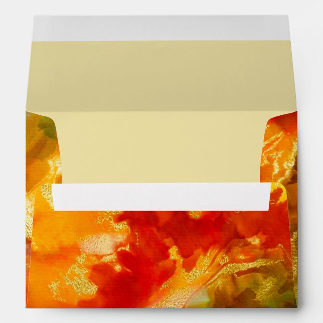 Marble ink, gold, and yellow envelope (Back (Bottom))