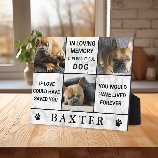 Marble Insta Photo Collage Memorial Pet Keepsake Plaque (Creator Uploaded)