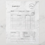 Marble Invoice Small Business Supplies Letterhead<br><div class="desc">Build your customer's trust with these invoice letterhead sheets that have a elegant marble background and standard text typeface. Not only are they professional and easy to read, they have convenient sections that you can edit in the design tool. On the back, there is an option to add your logo,...</div>