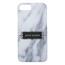 Marble iPhone Case Custom Name