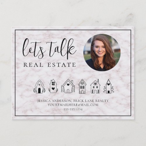 Marble Lets Talk Real Estate Photo Contact Info Postcard