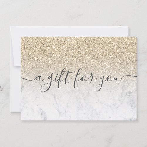 marble light gold glitter ombre gift certificate