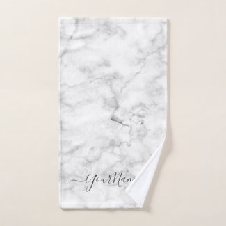 Marble look - elegant personalized hand towel 