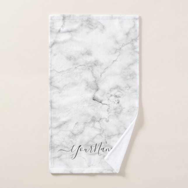 Marble look - elegant personalized hand towel  (Hand Towel)