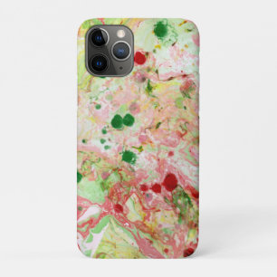 Marble Look Modern Abstract Pink Red Yellow Green iPhone 11 Pro Case