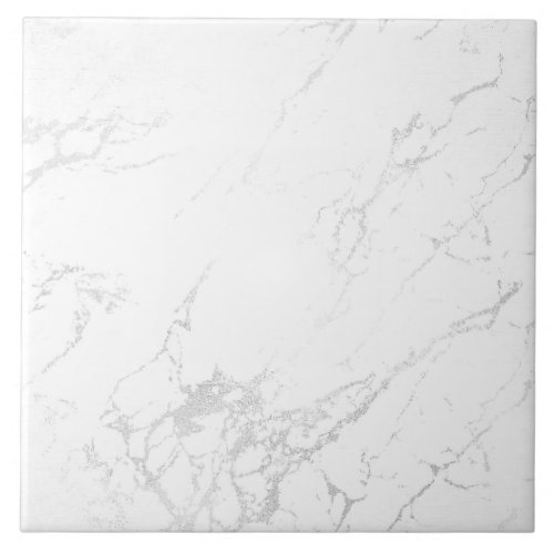 Marble look Silver Grey White Tile