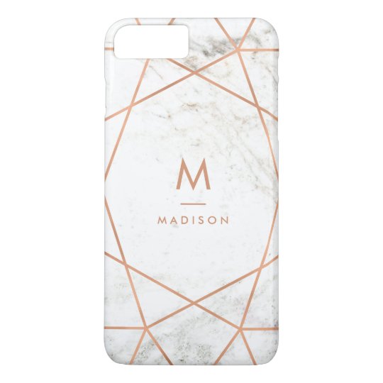 marble look with faux rose gold geometric pattern case mate iphone