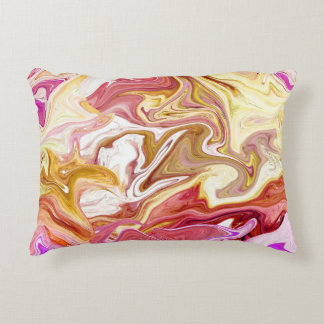 Marble Magic: Colorful Abstract Design Accent Pillow