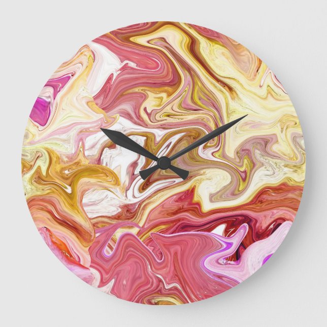 Marble Magic: Colorful Abstract Design Large Clock (Front)