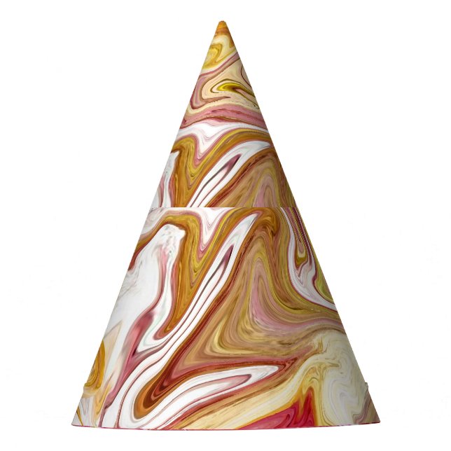 Marble Magic: Colorful Abstract Design Party Hat (Front)