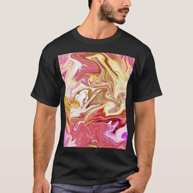 Marble Magic: Colorful Abstract Design T-Shirt (Front)