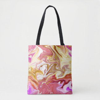 Marble Magic: Colorful Abstract Design Tote Bag