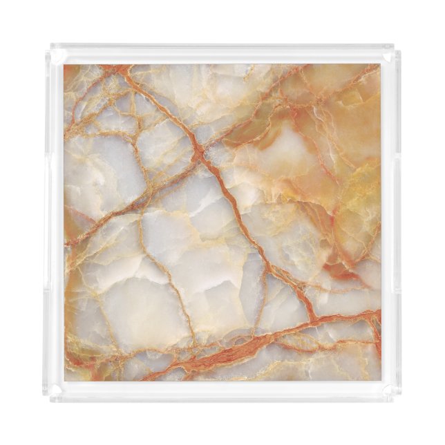 Marble Majesty: Glossy Elegance Acrylic Tray (Front)