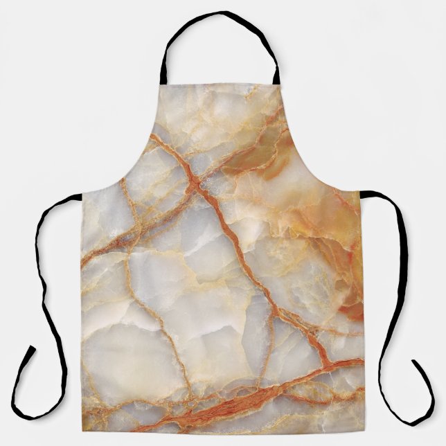 Marble Majesty: Glossy Elegance Apron (Front)