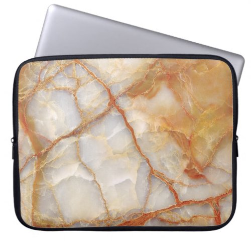 Marble Majesty Glossy Elegance Laptop Sleeve