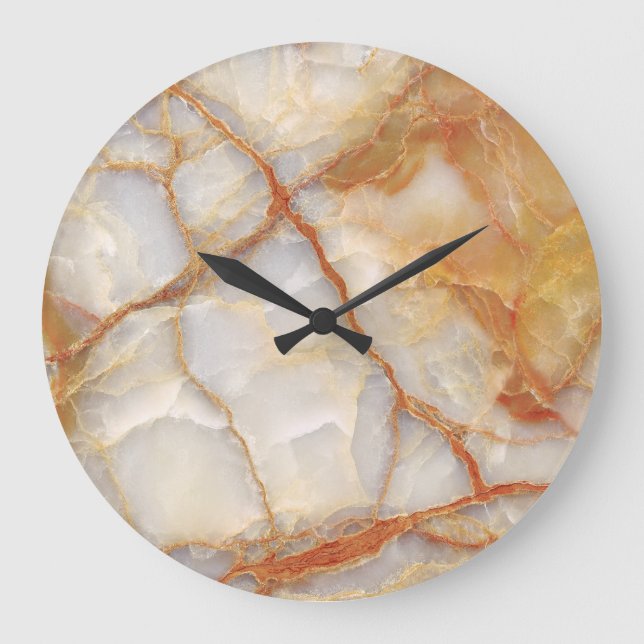 Marble Majesty: Glossy Elegance Large Clock (Front)