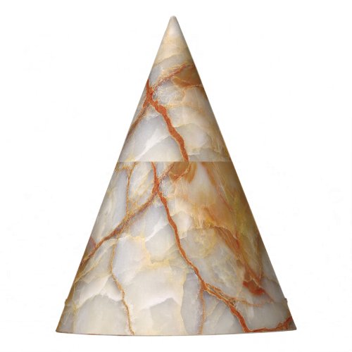 Marble Majesty Glossy Elegance Party Hat