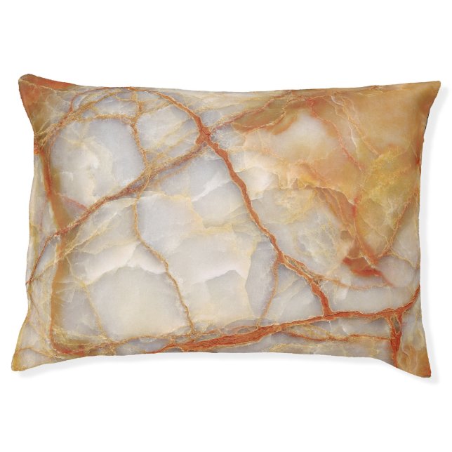 Marble Majesty: Glossy Elegance Pet Bed (Front)