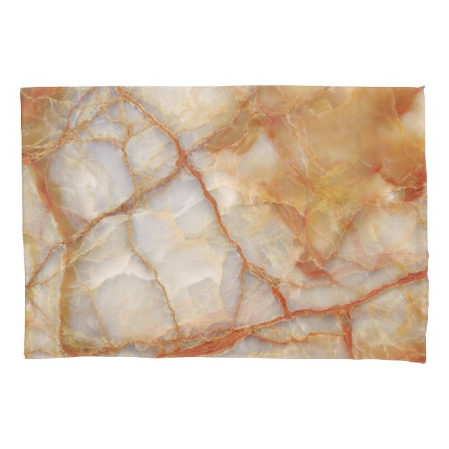 Marble Majesty: Glossy Elegance Pillow Case (Front)