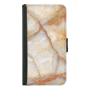 Marble Majesty: Glossy Elegance Samsung Galaxy S5 Wallet Case