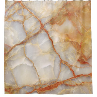 Marble Majesty: Glossy Elegance Shower Curtain
