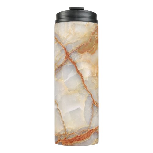 Marble Majesty Glossy Elegance Thermal Tumbler