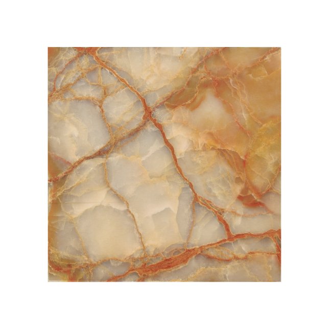 Marble Majesty: Glossy Elegance Wood Wall Art (Front)