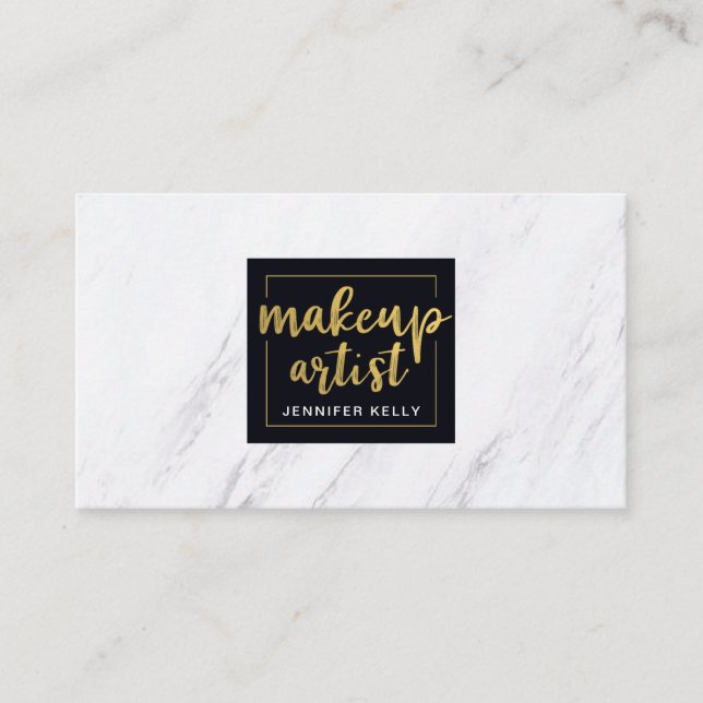 Marble Makeup Artist Business Card (Front)