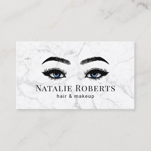 Marble Makeup Artist Lashes  Brows Beauty Salon Business Card
