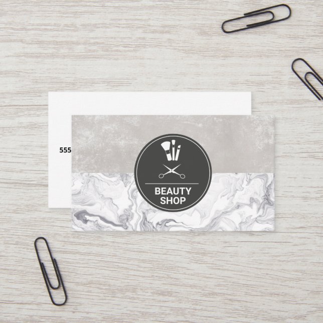 Marble Makeup Brushes  Business Card (Front/Back In Situ)