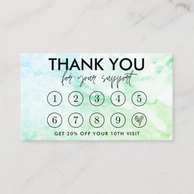 Marble Makeup Hair Logo Loyalty Card (Front)